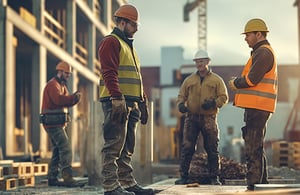 Arbejdsteam på en byggeplads