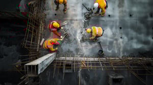 H†ndv‘rkere i gang med arbejde p† byggeplads 1
