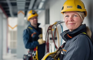 Electrician 35 years old white Danish woman on construction site 1_resized