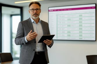 Person der præsnterer Microbizz rapport
